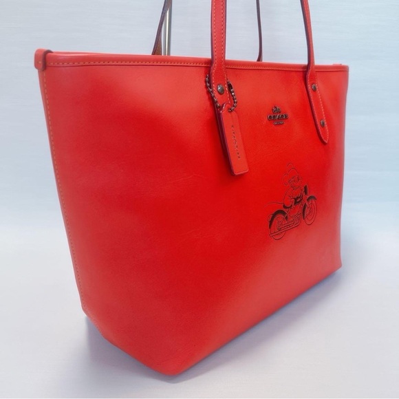 Coach x Disney Mickey Mouse City Zip Tote Red Leather Limited Edition F58957 - Picture 5 of 14